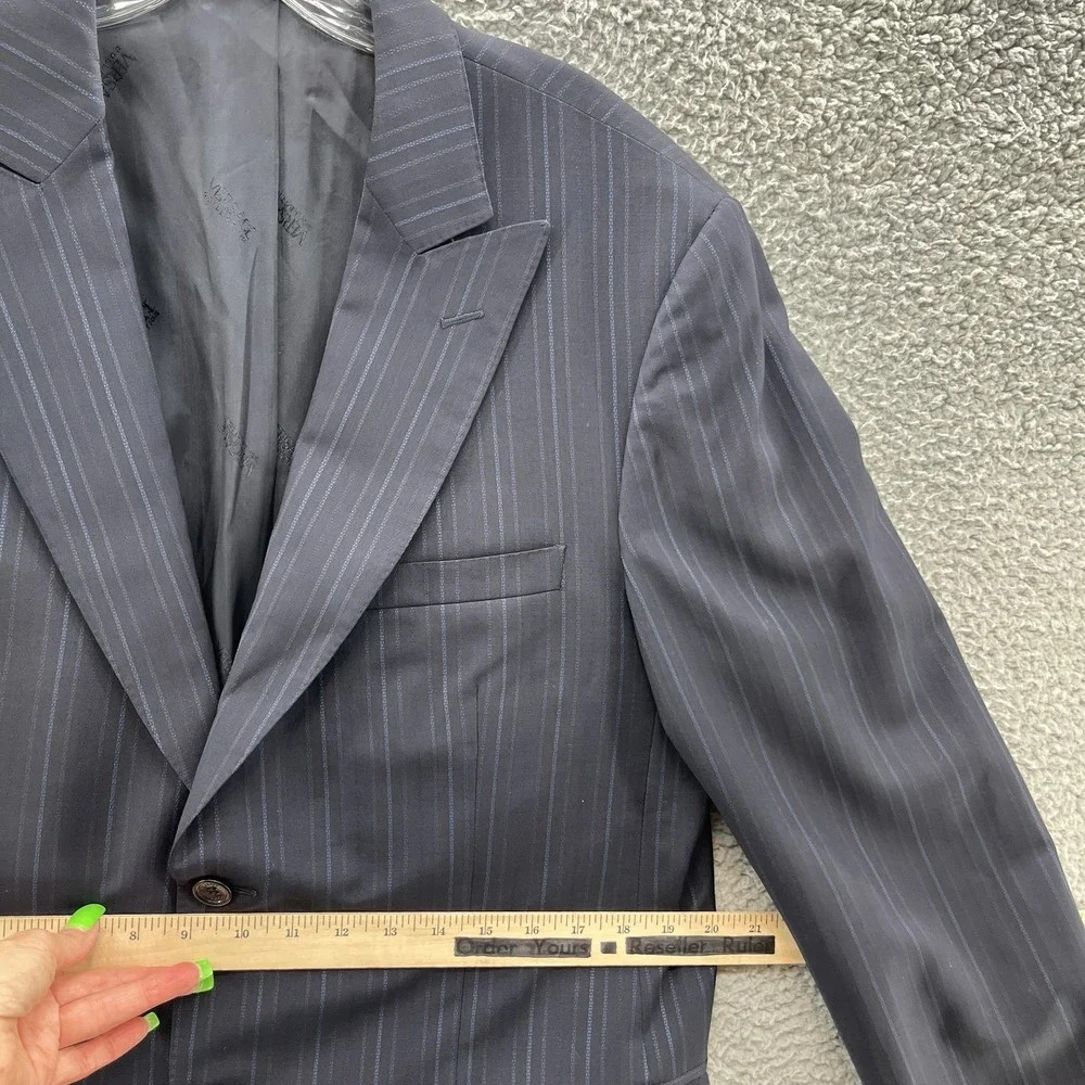 Versace Collection Blazer Mens 44R Blue Wool Pinstripe Italy Suit Coat‎ Jacket